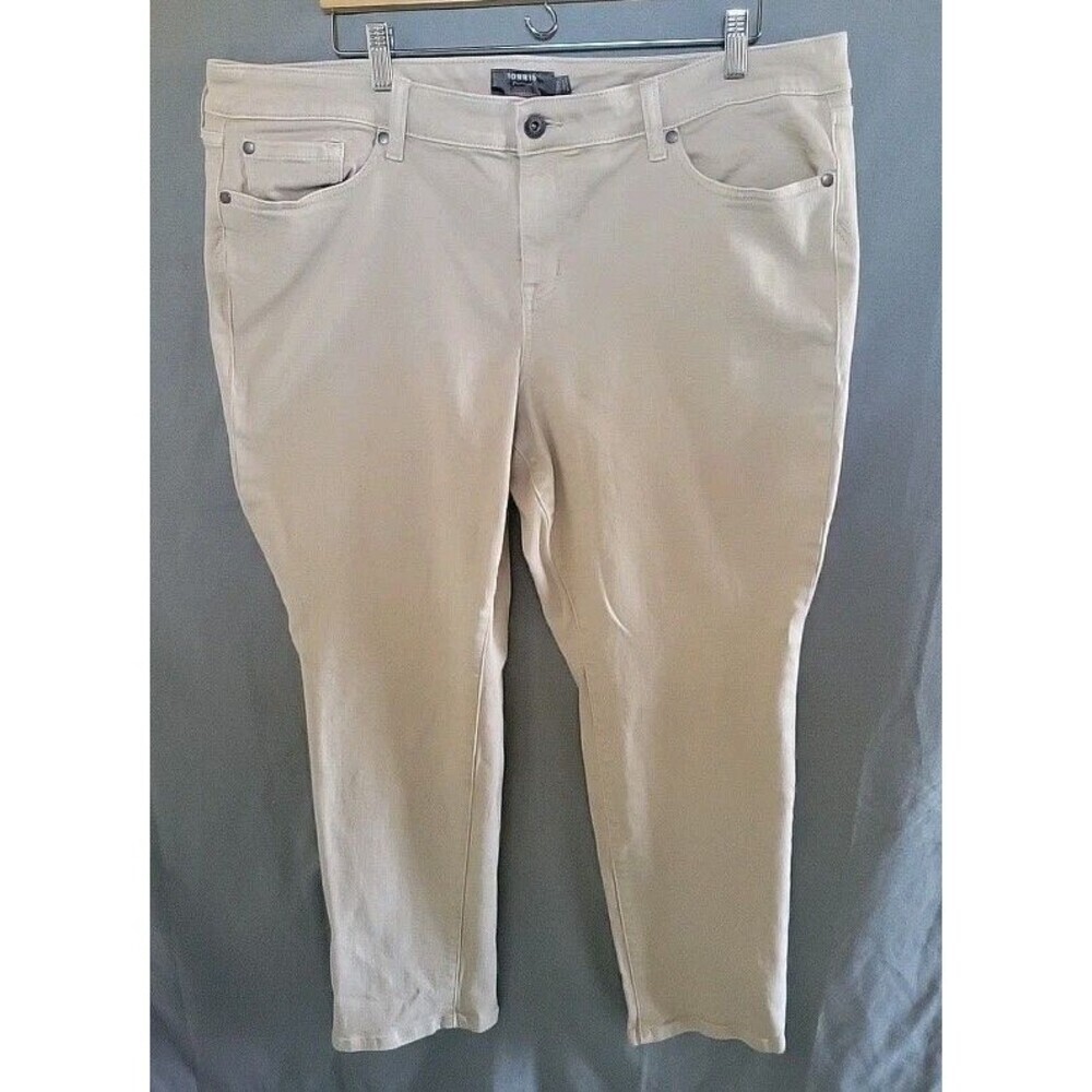 TORRID Jeans Women 20R Tan Boyfriend Straight Vintage Stretch Denim Pants Beige